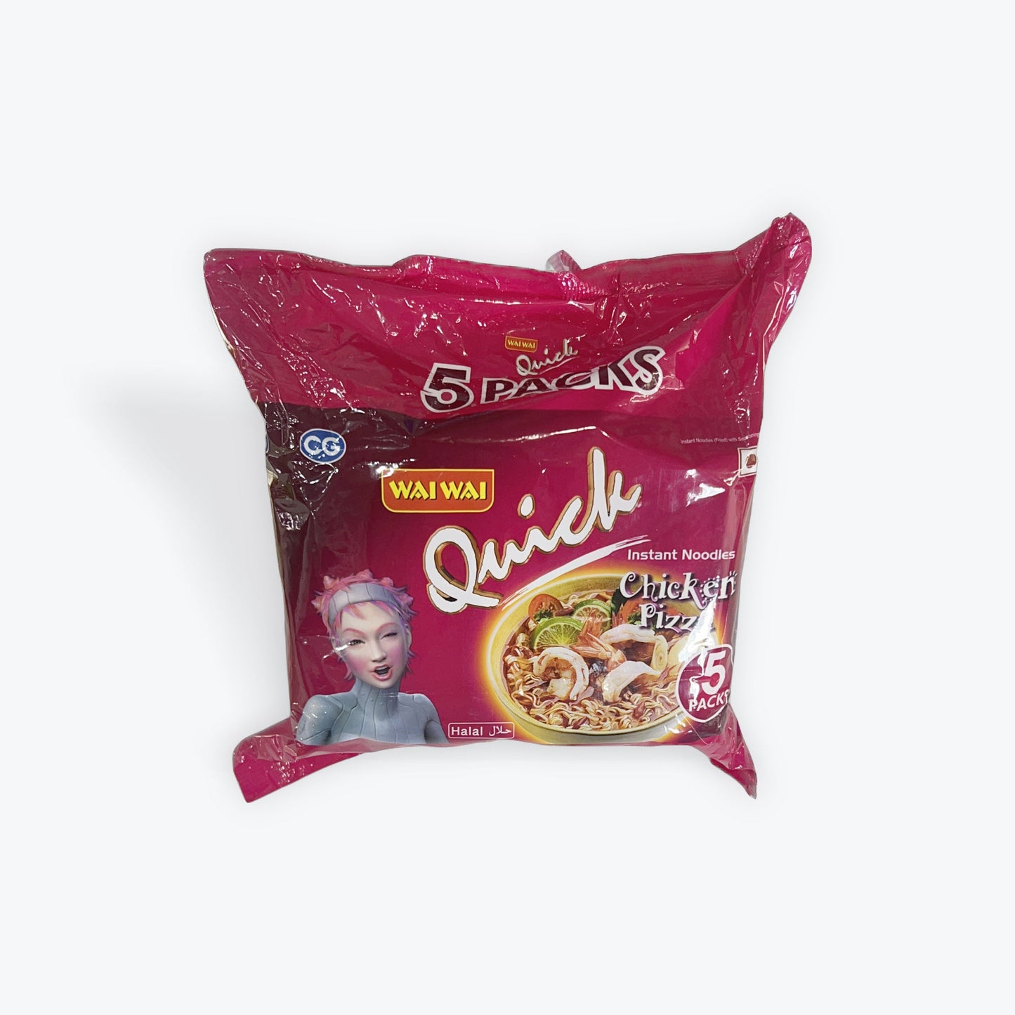 Wai Wai Quick Chicken Pizza (Pink) 5 in 1